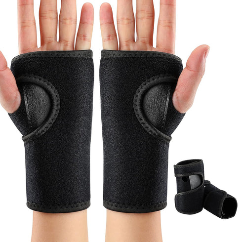 2 Pieces Carpal Tunnel Wrist Braces for Night Wrist Sleep Support Brace Wrist Splint Stabilizer and Hand Brace Cushioned to Help With Carpal Tunne...