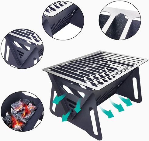 Charcoal Grill, Small BBQ Grill Portable Lightweight smoker Grill, Barbecue Grill desk Tabletop Outdoor Grill for Camping Picnics Garden Beach Par...