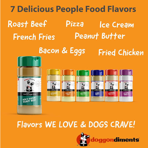 Bacon & Egg Breakfast Dog Food Topper, Fun People Food Flavors, Powder, Small & Large Breeds, Made in USA...