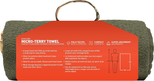 GEAR AID Quick Dry and Compact Micro-Terry Towel, Large, 30” x 50”...