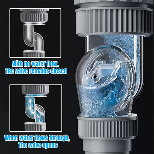 Bathroom Sink Drain Pipe Kit, 3 in 1 Plumbing, Fits for 1-1/4'' & 1-1/2'' Drain Hole, with Anti-Odor, Anti-Backflow, Space-Saving Design for Bathr...
