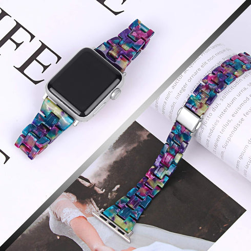JOYOZY Compatible with Apple Watch Bands 38mm 40mm 41mm 42MM(Series 10) Fashion Slim Resin Band For Apple Watch Series 10 9 8 7 6 5 4 3 2 1 SE (Pu...