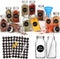 AuroTrends Spice Jars with Labels 6oz 16Pack, Glass Spice Jars with Shaker Lids Complete Set-6oz Seasoning Containers with 180 Waterproof Spice La...