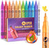 LIGHTWISH Acrylic Paint Pens Metallic Paint Markers,Sparkle Ultra Fine Point 0.7mm Glitter Markers,Super Golden Metallic Markers for Black Paper G...