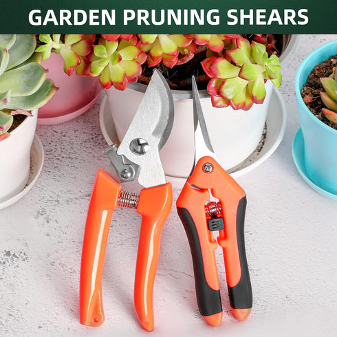 2 PCS Garden Pruning Shears, Pruning Shears for Gardening, Stainless Steel Garden Shears, Gardening Shears, Gardening Scissors, Garden Tools...