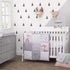 NoJo Little Love Sweet Deer, Grey, White Stripe Plush Changing Pad Cover With Pink Deer Applique, Grey, White, Pink...