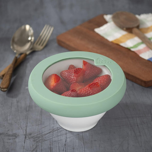 Food Huggers Replacement Lids for Glass Storage Containers Silicone & Glass Lids that Don’t Crack | Fits Most Round Container Brands & Bowls | 100...