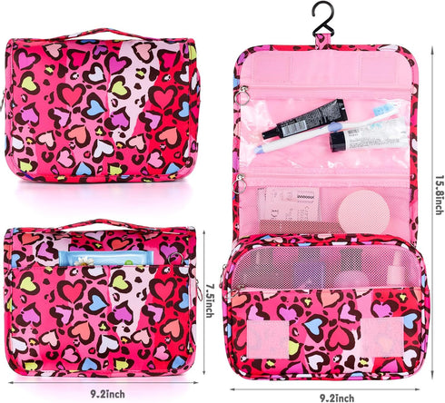 Kids Hanging Toiletry Bag for Girls, Travel Toiletry Bag for Little Young Girls Cosmetic Makeup Waterproof Wash Bag Toddler Traveling Toiletries, ...