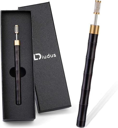 DIUDUS Leather Edge Dye Pen Edge Dye Roller Pen Wood Handle Stainless Steel Top Edge Dye Roller Oil Pen, Leather Edge Painting Roller Tools for Le...