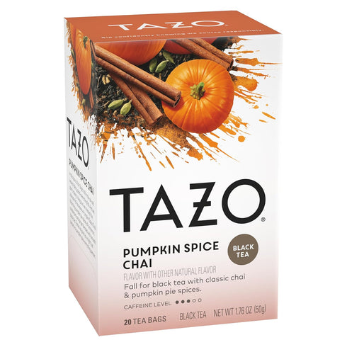 TAZO Pumpkin Spice Chai Black Tea Bags, Moderate Caffeinated Tea, 20 Total Tea Bags...