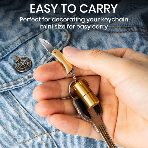 Mini Pocket Knife with Retro Lighter, EDC Small Folding Knife, Keychain Knife Set for Camping Survival, Gadgets for Men, Easy for Everyday Carry (...