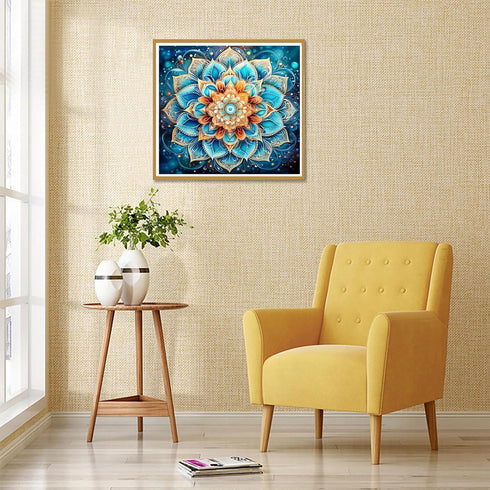 Reofrey DIY Diamond Art Kits for Adults Mandala Flower, Flower Full Drill Round Rhinestone Diamond Art Accessories, Cross Stitch Embroidery for Cr...