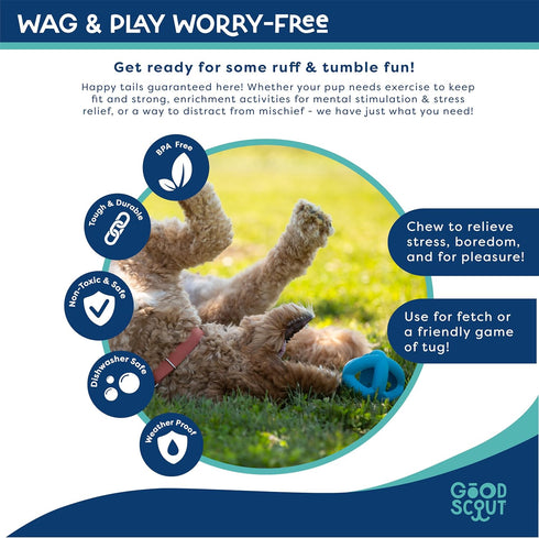 Good Scout Cage Ball Dog Fetch Toy, Indoor and Outdoor Rubber Dog Toy for Medium and Large Dogs...