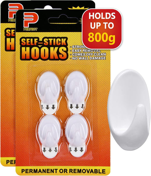 8PCS Hooks Small Light Clips with Adhesive Strips(Damage-Free Remove), Hanging Decorating Clips for String Fairy Lights, Multi-Function Self Adhes...