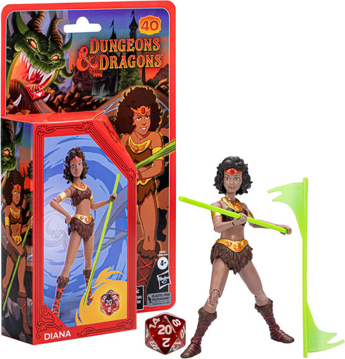 Dungeons & Dragons Cartoon Classics 6-Inch-Scale Diana The Acrobat Action Figure, D&D 80s Cartoon, Includes d8 from Exclusive D&D Dice Set...