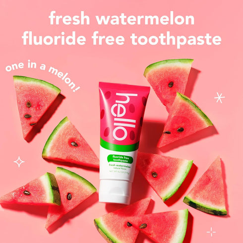 hello Fresh Watermelon Fluoride Free Kids Toothpaste, 4.2 Oz Tube...