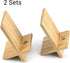 IFAMIO 2 Pack Bamboo Cell Phone Stand Wooden Phone Holder Tablet Desk Stand with Charging Hole Portable Phone Table Stand Desk Organizer Compatibl...