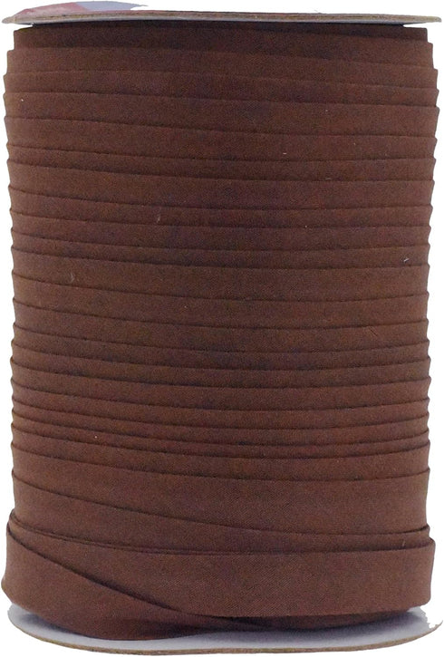 Mandala Crafts Double Fold Bias Tape for Sewing - 55 Yds Brown Bias Tape Double Fold 1/2 Inch Hem Quilt Binding - Fabric Piping Binding...
