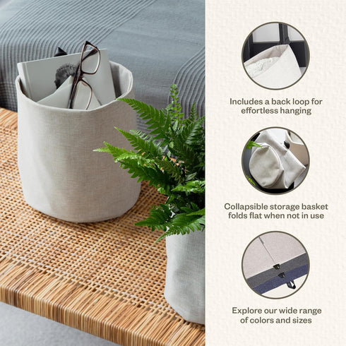 Bigso Box of Sweden Soft Hang Around Hanging Storage Basket Small | For Organizing Everyday Necessities | Collapsible Wall Hanging Storage Basket ...
