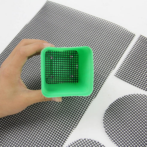 Flower Pot Hole Mesh Pad, Bonsai Bottom Grid Mat Squares Plant Pot Drainage Net Screens DIY Netting Gasket for Indoor Outdoor Gardening Succulent ...