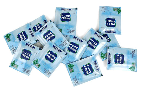 Wipes: Flushable, individually wrapped wipes for travel. 40 on-the-go singles...