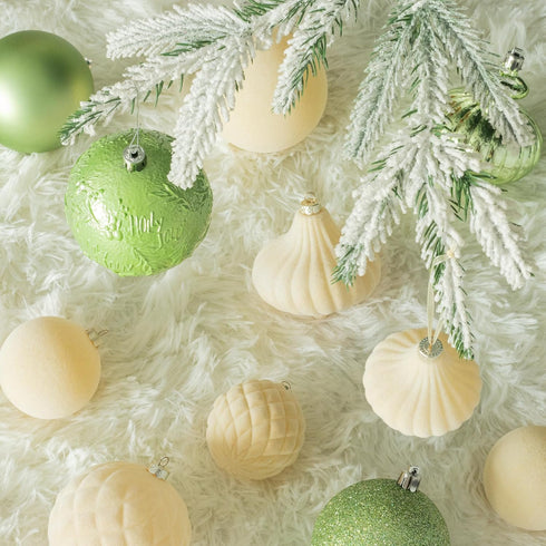 KI Store Light Green Christmas Balls 20pcs 3.15-Inch Christmas Tree Decoration Ornaments for Xmas Tree Holiday Wreath Garland Decor Ornaments Hook...