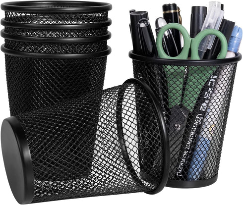 Gwybkq Pencil Holder 6 Packs for Desk Mesh Pen Cups Metal Pencil Holder Desk Organizers and Storage...