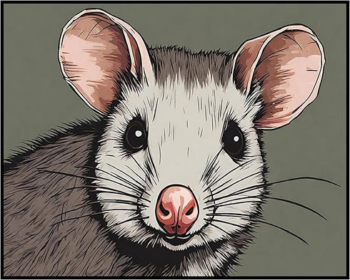 Posterizer 1 pcs- Cute possum portrait with a pastel green background-Art for Animal Lovers- Gift for Men Women Entrepreneur Teens-Decor for Home ...