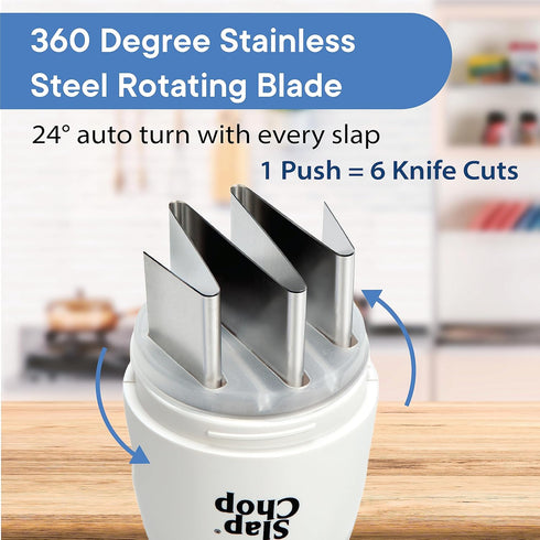 Original Slap Chop Slicer Chopper with Stainless Steel Blades & Butterfly Opening for Easy Cleaning - Vegetable Chopper Gadget - Mini Chopper for ...
