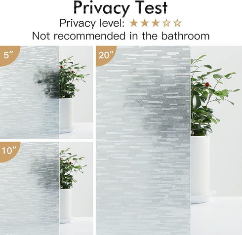 Haton Window Privacy Film, Frosted Glass Static Cling Sun Heat Blocking Window Clings, Frosting Opaque Coverings, Vinyl Removable Stickers Tint fo...
