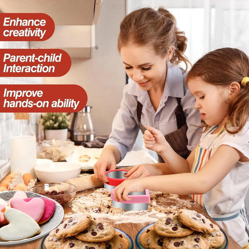 HINZER Sandwich Cutter and Sealer Set 4 Pcs Bread Decruster Sandwich Cutter Pancake Maker Heart Square Circle Dinosaur Shape DIY Cookie Cutters Gi...