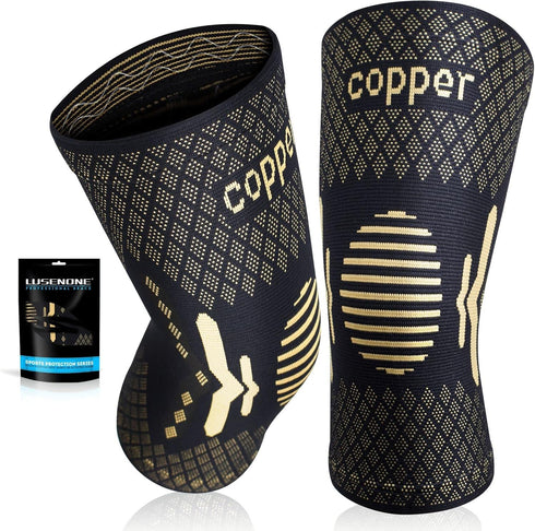Copper Knee Braces for Knee Pain Women & Men - 2 Pack Knee Brace Compression Sleeve, Best knee Support for Arthritis Pain,Meniscus Tear, Running,W...