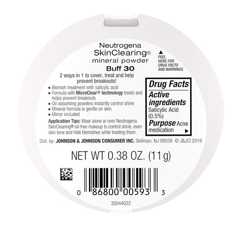 Neutrogena SkinClearing Mineral Acne-Concealing Pressed Powder Compact, Shine-Free & Oil-Absorbing Makeup with Salicylic Acid to Cover, Treat & Pr...