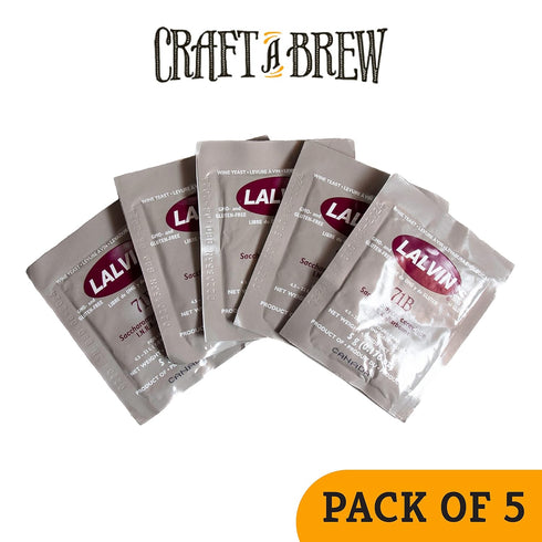 Craft A Brew - Lalvin 71B Wine Yeast - Dry Wine Yeast - For Fruity Wines & Ciders - Ingredients for Home Fermenting - Wine Making Supplies - [5 pa...