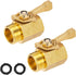 Garden Hose Shut Off Valve, Heavy Duty Brass Shut Off Valve for Garden Hose with 2 Rubber Washers, 3/4 Inch, 2 Pack...