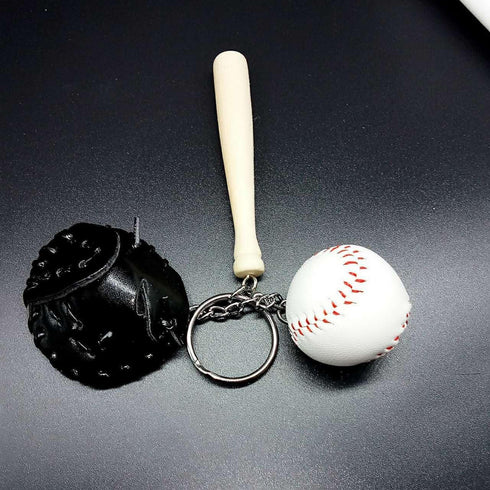 baseball keychain for boy leather for men Including hat and bat...