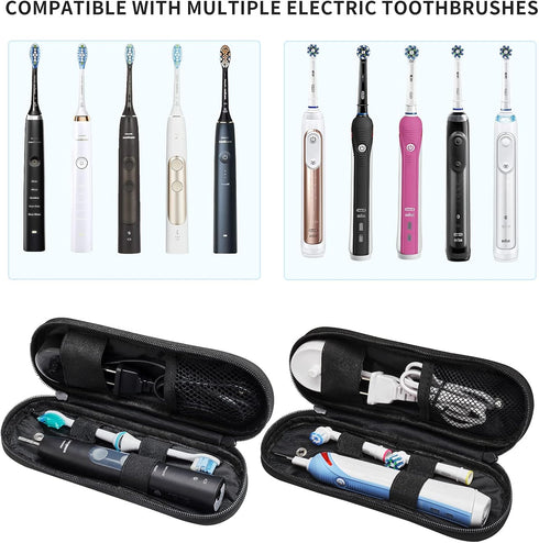 Compact Toothbrush Travel Case for Oral-B Pro 1000/1500/Oral-B Smart 1500 Electric Toothbrush, Electric Toothbrush Travel Case for Philips Sonicar...