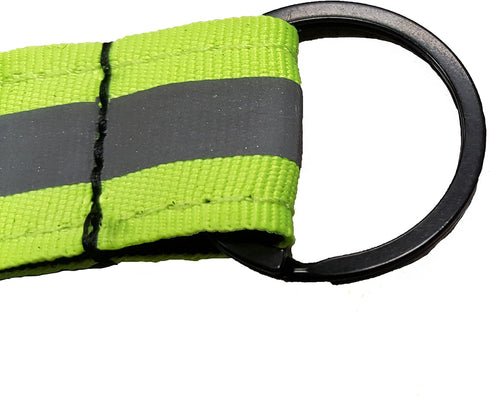LINE2design Reflective Firefighter Turnout Key Ring - Fire Rescue Key Holder Strap with Heavy Duty Swivel Snap Hook - Green Reflective Design | Pe...