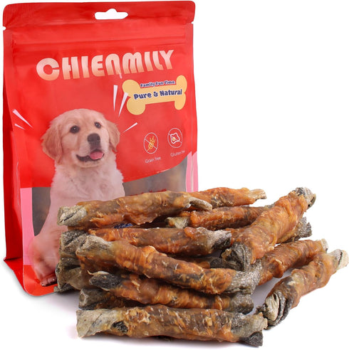 Dog Treat Chicken Wrapped Cod Skins, Training Treat for Small Dog, Healthy Teeth and Coat, High Protein and Omega3 11.6 oz...