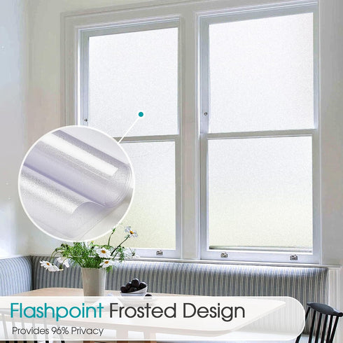 Coavas Window Privacy Film Frosted Glass Window Clings Heat Blocking Frosting Film Decorative Bathroom Door Window Coverings Day and Night Privacy...