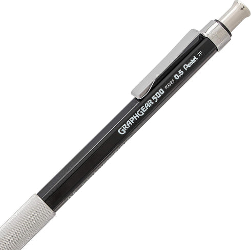 Pentel GraphGear 500 Mechanical Drafting Pencil, (0.5mm), Fine Line, Black Barrel, Pack of 4 (PG525BP4A)...