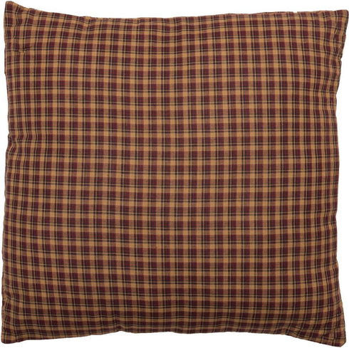 VHC Brands Patriotic Patch Plaid Cotton Primitive Bedding Square 16x16 Filled Pillow, 1 Count (Pack of 1), Deep Red...