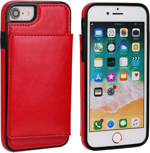 KIHUWEY for iPhone SE iPhone 7/8 Wallet Case with Credit Card Holder, Premium Leather Kickstand Durable Shockproof Protective Cover for iPhone 7/8...