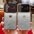 phylla for Samsung Galaxy A25 5g 6.5” Phone Case with Gradient Bling Glitter Heart Luxury Plating Slim Clear Case with Side Love Pattern Soft Shoc...