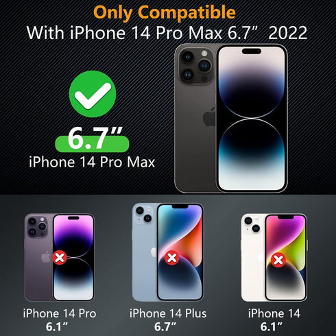 Fotbor 2 Pack Privacy Screen Protector for iPhone 14 Pro Max, Anti Spy Private Full Coverage Film, Shockproof Anti-Scratch 9H Tempered Glass for i...