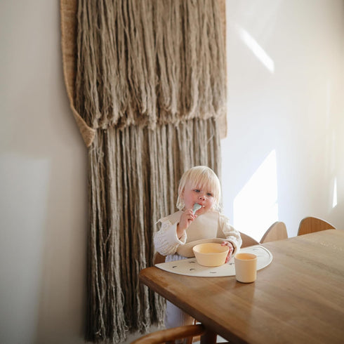 mushie Silicone Toddler Starter Spoons | 2 Pack (Cambridge Blue/Shifting Sand)...