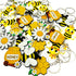 JZK 30 Pcs Cute honey bee keyrings set for kids, mini rubber keychains for children birthday party favours, kids party bag fillers, kids party tha...