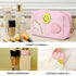 Preppy Patch Makeup Bag,Smile Lightning PU Leather Waterproof Makeup Bag for Girls,Daily Use Preppy Girls Stuff Makeup Bag,Travel Organizer Cosmet...