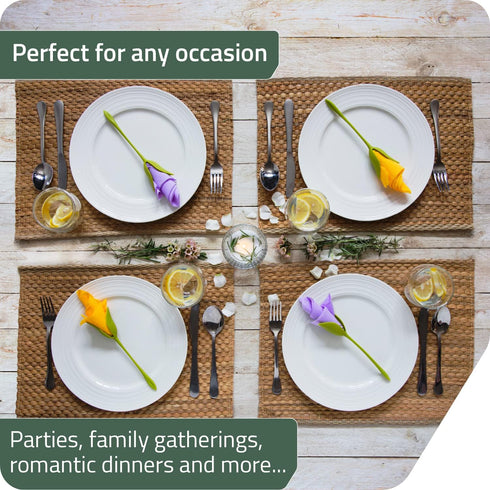 Peleg Design Bloom Napkin Holders for Tables, Set of 4 Green Stemmed Plastic Twist Flower Buds Serviette Holders Plus White Napkins for Making Ori...