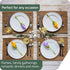 Peleg Design Bloom Napkin Holders for Tables, Set of 4 Green Stemmed Plastic Twist Flower Buds Serviette Holders Plus White Napkins for Making Ori...